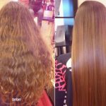 Before and After Keratin Hair Treatment in Curly Red Head