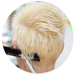 Short Blonde Hair Cut in Salon