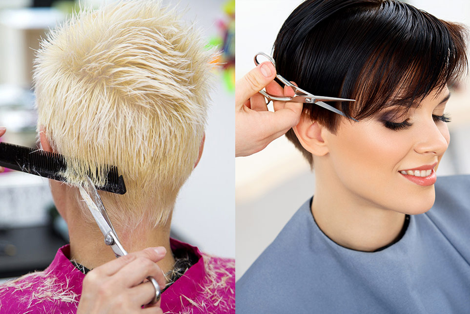 Women's Salon Short Hair Cut and Style